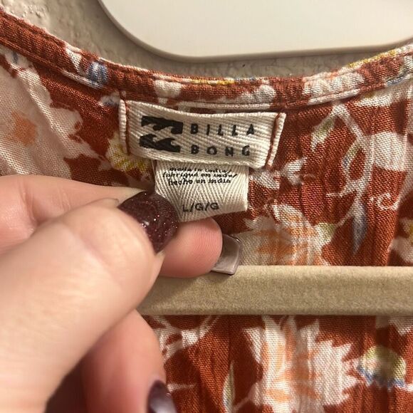 ✨Billabong Spring Romance Mini Wrap Red Clay Sz Large Dress✨ - Picture 9 of 10